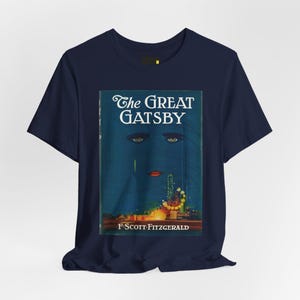 The Great Gatsby Book Cover T-Shirt, F. Scott Fitzgerald Classic Literature Shirt, Reader Gift image 3