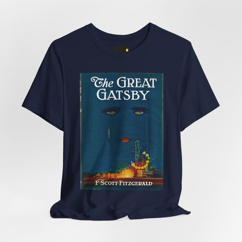 The Great Gatsby Book Cover T-Shirt, F. Scott Fitzgerald Classic Literature Shirt, Reader Gift image 3