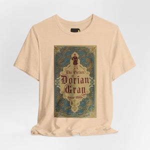 The Picture of Dorian Gray Book Cover T-Shirt, Oscar Wilde Literature Shirt, Gothic Reader Gift image 1