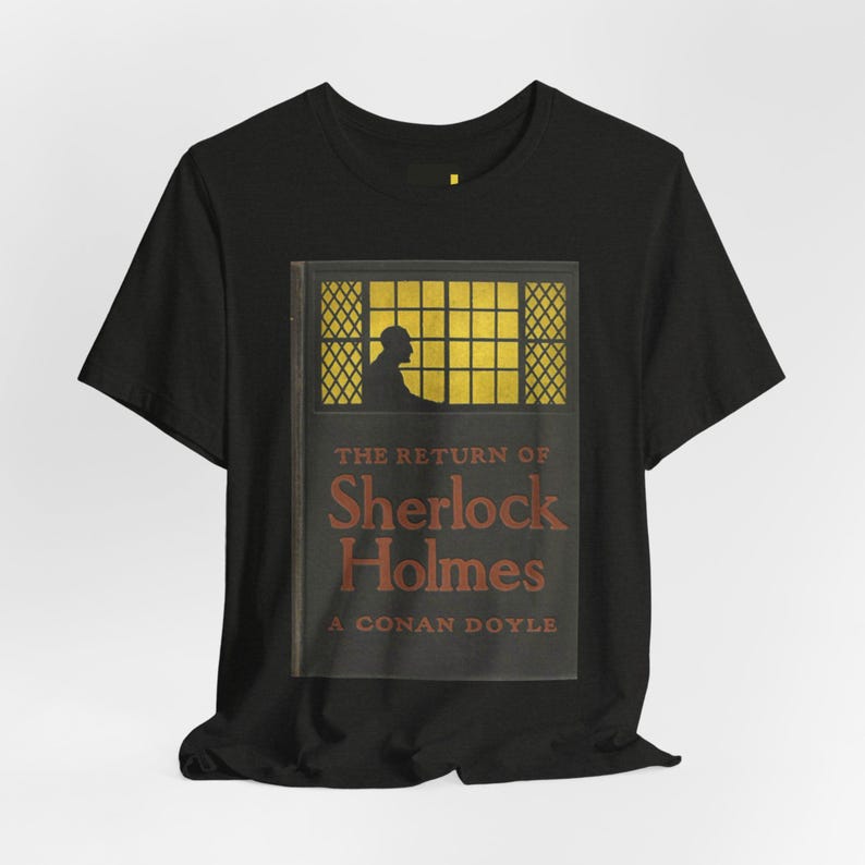 The Return of Sherlock Holmes Book Cover T-Shirt, Detective Literature Shirt, Reader Gift image 2