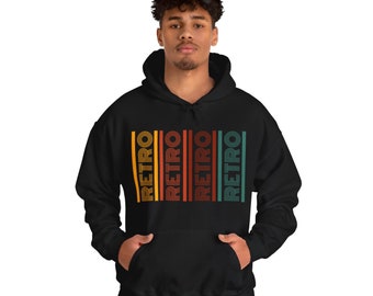 Retro Hooded Sweatshirt - Heavy Blend Unisex Hoodie - Cotton Blend Soft Pullover Hoodie