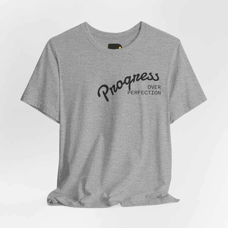 Progress Over Perfection Shirt, Minimalist Motivational T-Shirt, Inspirational Gift image 1