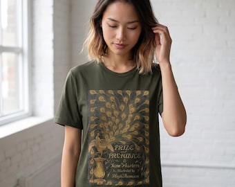 Camiseta de Orgullo y Prejuicio - Camiseta con la portada del libro de Jane Austen - Camiseta literaria vintage - Regalo para amantes de los libros - Envío gratis a EE. UU.