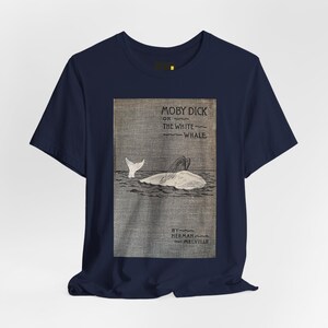 Moby-Dick Book Cover T-Shirt, Herman Melville Classic Literature Shirt, Reader Gift image 3