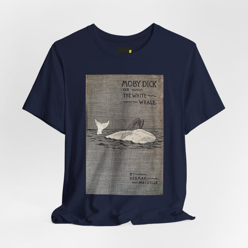 Moby-Dick Book Cover T-Shirt, Herman Melville Classic Literature Shirt, Reader Gift image 3