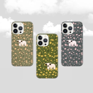 Cow Phone Case Pasture Cover for iPhone 16Pro, 15, 14, 13, 12, 11, Google Pixel 8, 7A, 6A, Samsung Galaxy S24 Ultra, S23fe, A05, A55, A35