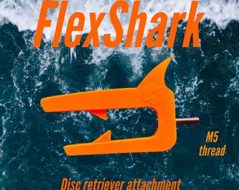 FlexShark - Disc golf disc retriever attachment (M5 size bolt option)