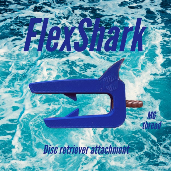 FlexShark - Disc golf disc retriever attachment (M6 size bolt option)