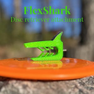 FlexShark Disc Retriever Attachment – Lightweight 3D Printed Disc Golf Accessory | Fits Telescopic Poles