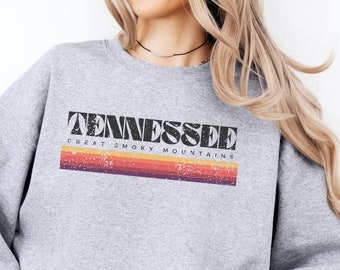 Tennessee Great Smoky Mountains Vintage Sweatshirt, Home State Shirt, Retro Tennessee Sweater, Smoky Mountains Hiking and Camping Shirt