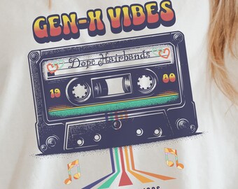 Camiseta de casete de la generación X de los 80, sarcástica, con frases divertidas, de inspiración vintage, regalo nostálgico, divertida para mujer, regalo para él.