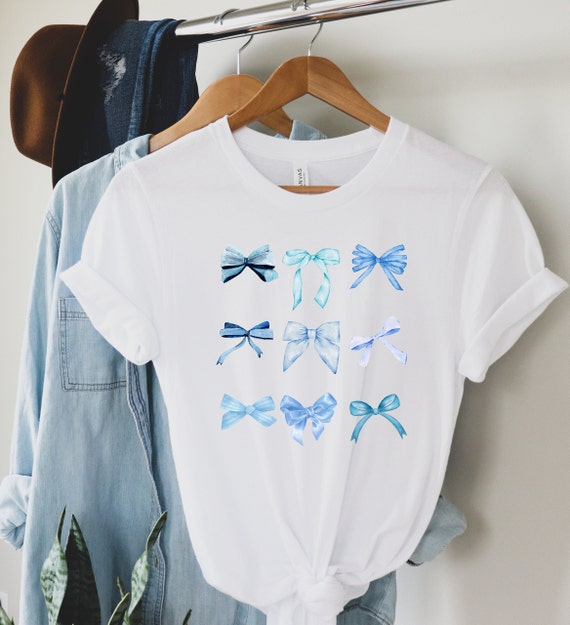 Blue Bow Tee, Bow T-shirt, Bow Shirt, Blue Bows, Boy Mom