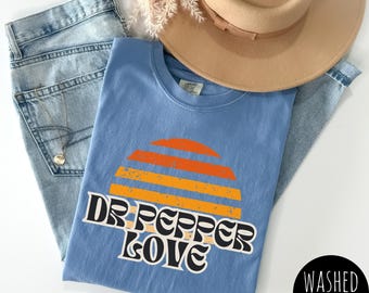 Koszulka Dr Pepper Love, koszulka Soda Lover, zabawna koszulka Coca-Cola, koszulka Dr Pepper Lover, zabawny krótki rękaw, minimalistyczna koszulka Comfort Colors z motywem sarkazmu