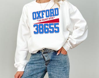 Oxford Mississippi-shirt, Velvet Ditch, T-shirt Mississippi, Mississippi-souvenir, Mississippi-cadeau, trui Ole Miss Town, staatsshirt