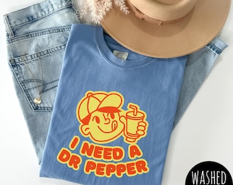 Potrzebuję koszulki Dr Pepper, koszulki retro Dr Pepper, koszulki w stylu vintage, koszulki w wygodnych kolorach na prezent, zabawnej koszulki z pijącym napoje gazowane, uwielbiam Dr Pepper