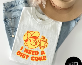 Diet Coke Love Shirt, Retro Coke Lover Tshirt, lustiges Coke Shirt, Soda Lover T-Shirt, lustiges Kurzarm Shirt, Sarkasmus Minimalist Comfort Colors Shirt
