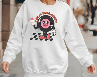 Allereerst I'm a Delight-sweatshirt, grappig damestrui, voor moeder grappige leraar T-shirt, sarcastische sweater, schattige sarcastische hoodie