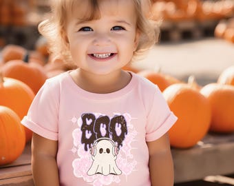 Säugling Jersey T-Shirt, süßes Geist-Shirt, lustiges gruseliges T-Shirt, Kinder-Geist-Shirt, gruselige Saison, Halloween-Party-Shirt, Herbst-Geist-Shirt