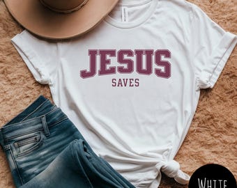 Camiseta «Jesús salva», Camiseta religiosa unisex Comfort Colors, Regalo cristiano, Camiseta de fe, Versículo bíblico, Equipo de fe, Regalo para creyentes, Regalo para él