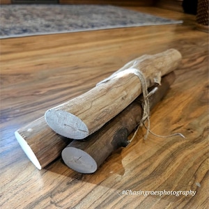 Paquete de troncos de álamo: Decoración rústica de madera, suministros para manualidades (25-45 cm de largo, 5-6,35 cm de diámetro)