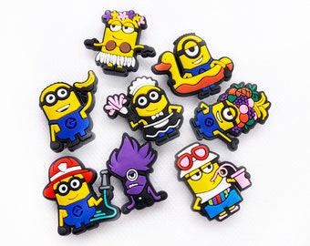 Minions Movie Croc Charms Jibbitz Set for Clogs: Adorable Shoe Accessories | Playful Jibbitz for Crocs | Clogs Charms Set | Minions Theme