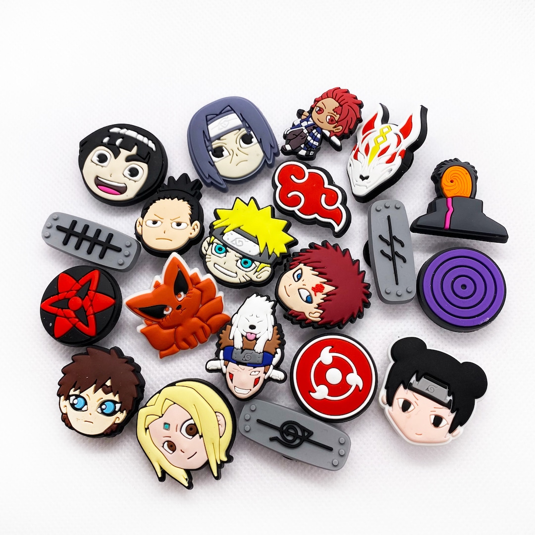 Naruto Anime Croc Charms Jibbitz Set for Clogs Boruto Shoe Accessories