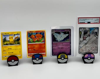 Pokemon Kartenständer - Pokeball - Vielseitige Vitrine für reguläre, umhüllte und abgestufte Karten
