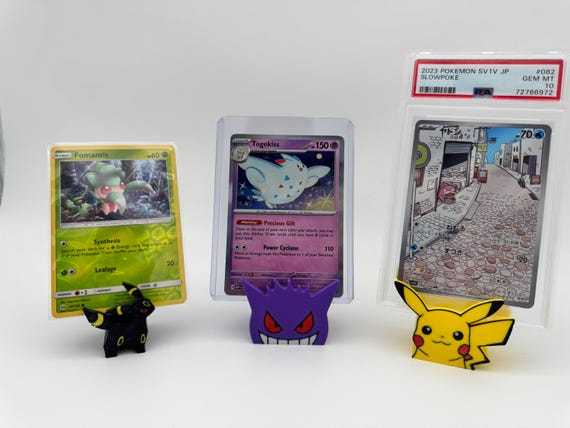 hard cases for pokemon cards Pokemon Card Display Stand - Versatile Display Case for Regular, Sleeved,  and Graded Cards