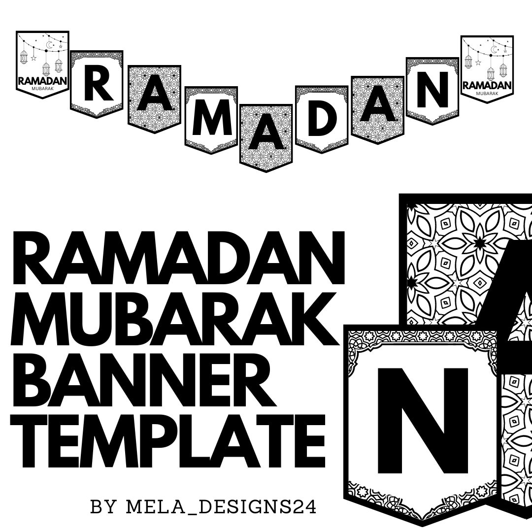Ramadan Printable Banner Template Etsy