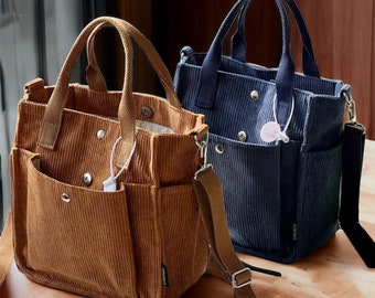 Sac fourre-tout en velours côtelé, sac à bandoulière pour femme, sac à main pour femme, sac messager femme, sac bandoulière femme, sac cabas, sac messager en toile