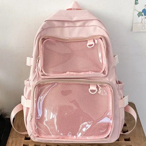 Transparent Ita Backpack for College, Large Transparent Ita Bag Backpack, Kawaii Japanese School Bag, College Kawaii Backpack for Women