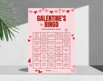Jeu de bingo de Galentine : fête amusante imprimable (téléchargement numérique sur toile)