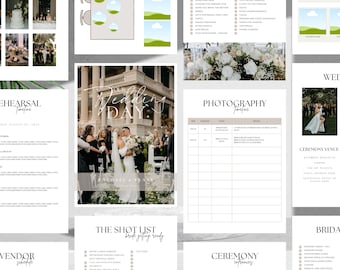 The Ultimate Wedding Day Planner Template | Wedding Itinerary | Canva Digital Download | Printable Planner