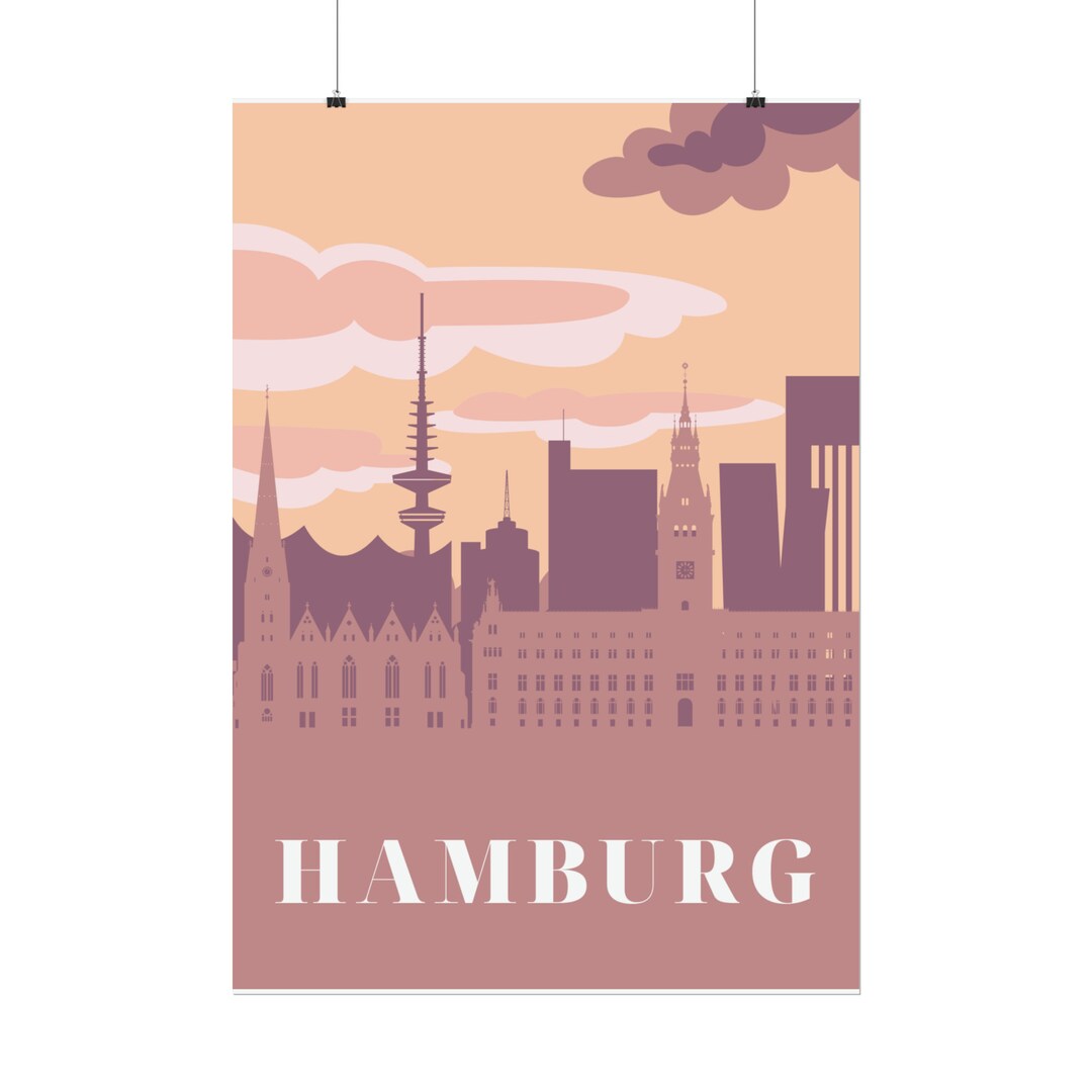 Hamburg Poster, 2024, Hamburg Wall Art, Wall Art, Modern, Design