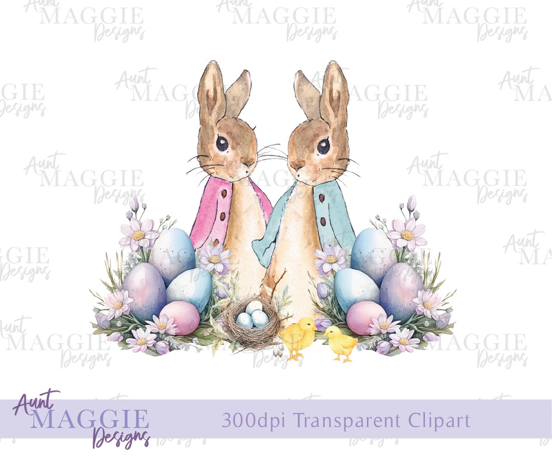 Peter Rabbit Flopsy Bunny Clipart PNG Spring Sublimation UV-DTF ...