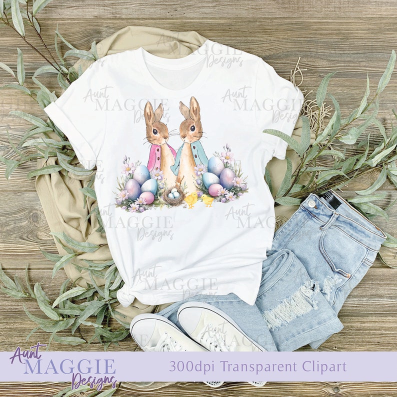 Peter Rabbit Flopsy Bunny Clipart PNG Spring Sublimation UV-DTF ...