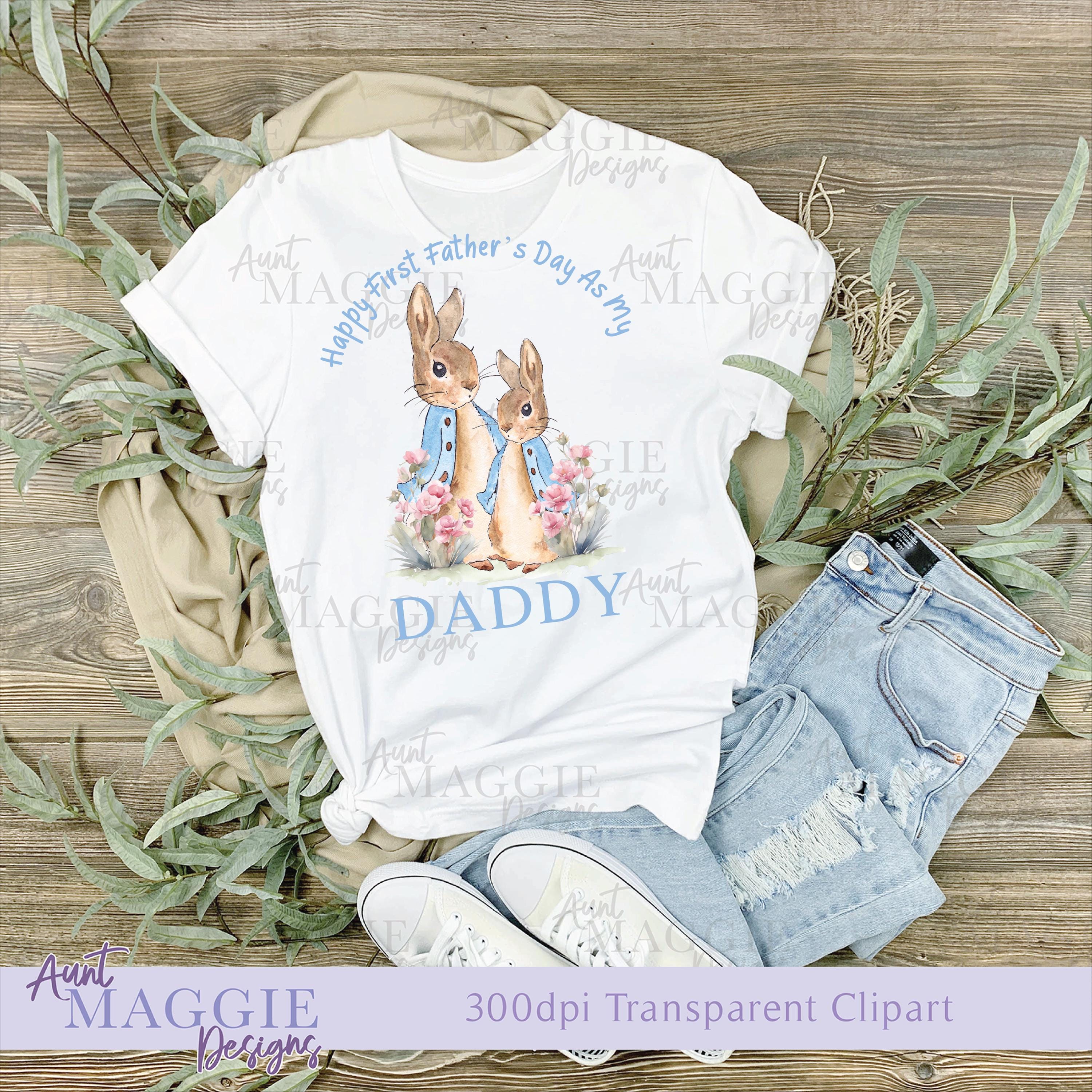 Peter Rabbit Dad Portrait Peter Rabbit Father's Day Clipart Bunny Sublimation Clipart Design ...