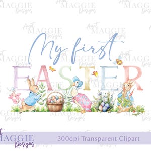 Peter Rabbit Flopsie Bunny, Erstes Ostersublimationsdesign, Pastell 1. Ei, Instant Digital Art, PNG, Oster-T-Shirt, Osterkarte PNG