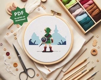 Wzór haftu krzyżykowego Link Zelda: DIY (wzór PDF)