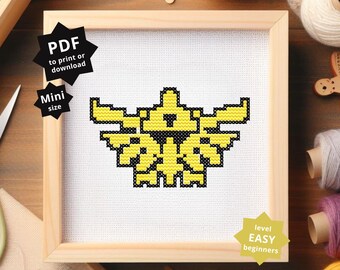 Wzór haftu krzyżykowego Triforce Zelda: łatwy haft DIY (wzór PDF)