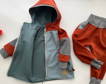 Softshell Jacke+Hose für Baby &Kinder  Regen|Anzug  Mädchen oder Junge 74 80 86  98 104 110 116 122 128 und mehr .Robuste Bekleidung