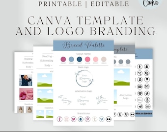 Plantilla de kit de marca de Canva, kit de marca empresarial, plantilla de tablero de marca, kit de marca, tablero de marca