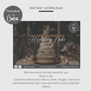 Hochzeits-Klienten Preisführer Vorlage, Kuchen Geschäftspapierkram, Bearbeitbare Kundenpreisliste, Hochzeitsanleitung PDF, Canva-Vorlage, Kuchenpreisliste