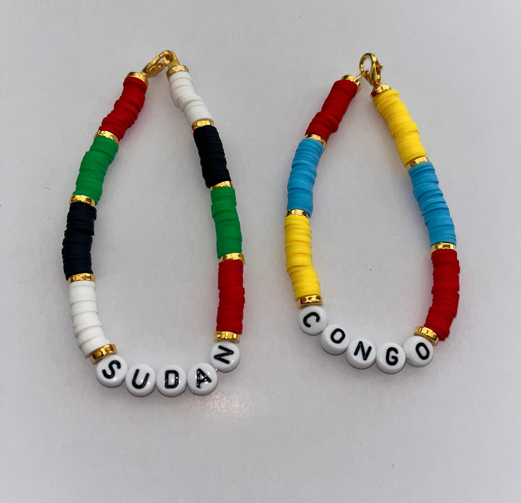 2-Piece Set: Palestine Map Symbol Colorful Bracelets – Adjustable Solidarity Duo (Unisex) main image 1