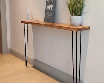 Rustic Hallway Console Table with Black Hairpin Legs