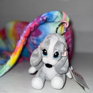 Vintage Sad Sam Honey Hound Plush Zipper Pouch Keychain,Cute Bag Charm