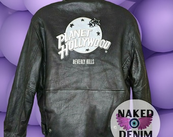 Beautiful, Authentic Vintage Planet Hollywood Leather Jacket From