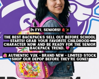 Y2K Deadstock Character Backpack | 2000s School Bag, Senior Trend