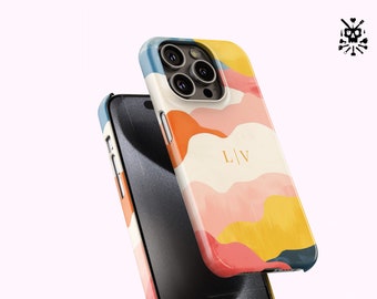 Coque colorée personnalisée pour smartphone | Apple iPhone 11 12 13 14 15 Pro Max Plus Samsung S20 21 22 23 Ultra - Cadeau preppy esthétique mince bien que