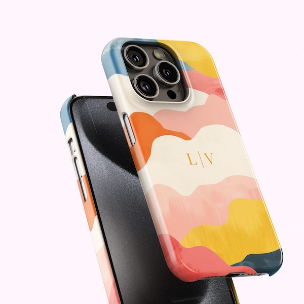 Coque colorée personnalisée pour smartphone | Apple iPhone 11 12 13 14 15 Pro Max Plus Samsung S20 21 22 23 Ultra - Cadeau preppy esthétique mince bien que